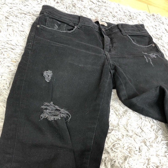 Zara Basic Denim Women's Black Jean With Holes Size 4 - Picture 5 of 8